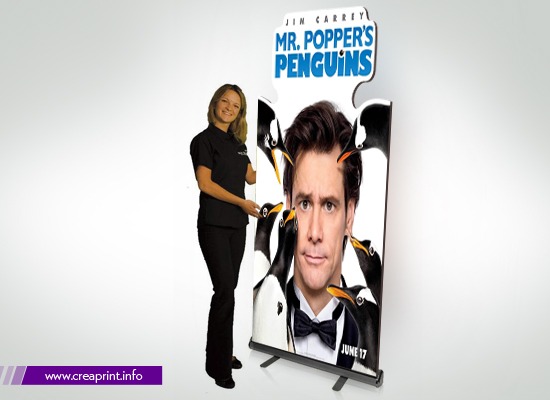 Roll Up Banner, Die Cut Roll Up Banner, Special Cut Banner, Magic Roll Up Banner, Roll Up Display, Roll Up Banner Company in Montreal, Quebec, Lebanon